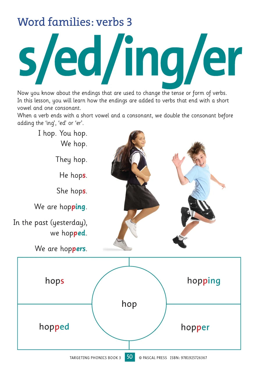Sample interior activity page from the Targeting Phonics Book 3 phonics activity book, from the publisher preview gallery