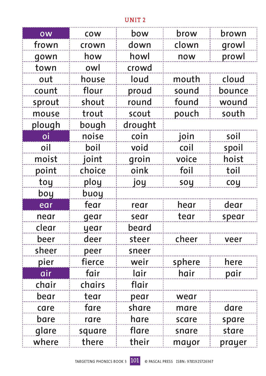 Sample interior activity page from the Targeting Phonics Book 3 phonics activity book, from the publisher preview gallery