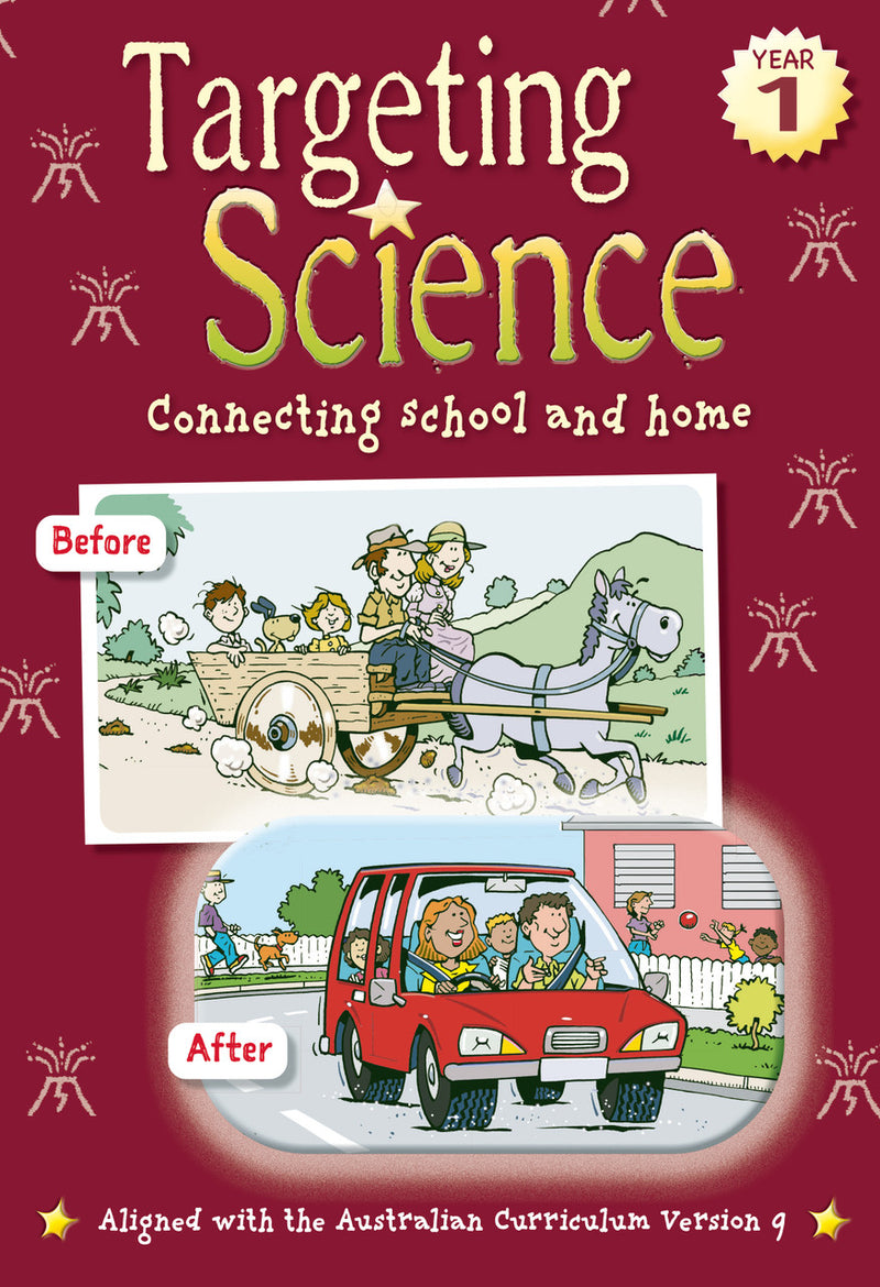 Front cover of the Targeting Science Year 1 science activity book from the Targeting series published by Pascal Press