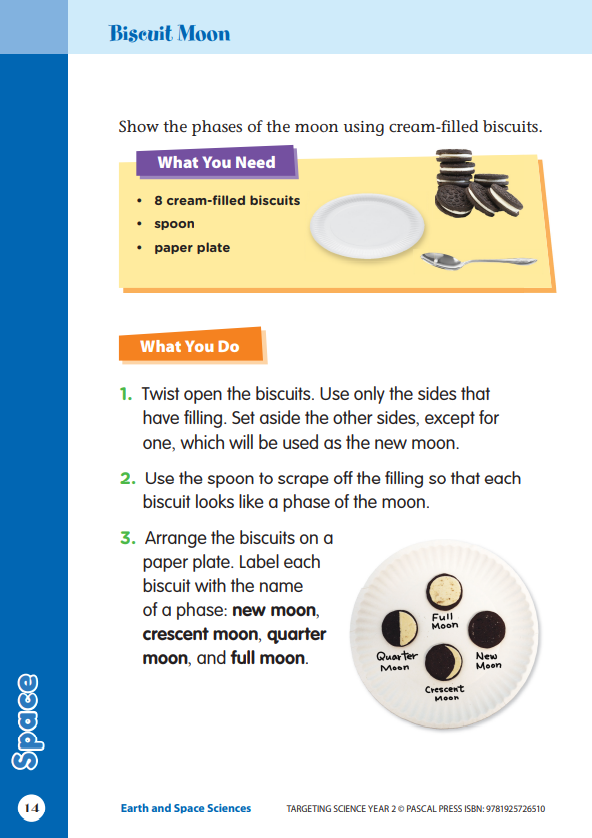 Sample interior activity page from the Targeting Science Year 2 science activity book, from the publisher preview gallery