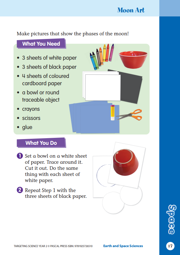 Sample interior activity page from the Targeting Science Year 2 science activity book, from the publisher preview gallery