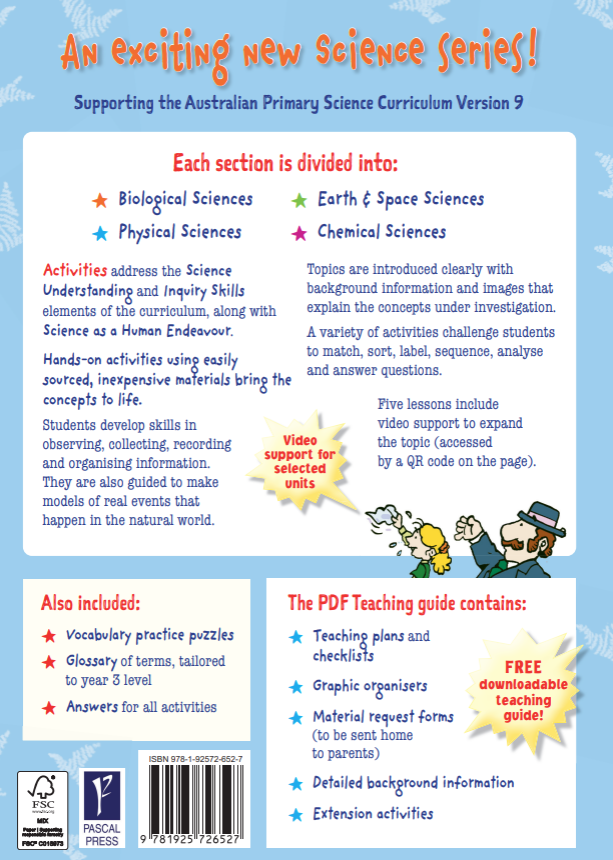 Publisher preview screenshot supplied in the product gallery for the Targeting Science Year 3 science activity book