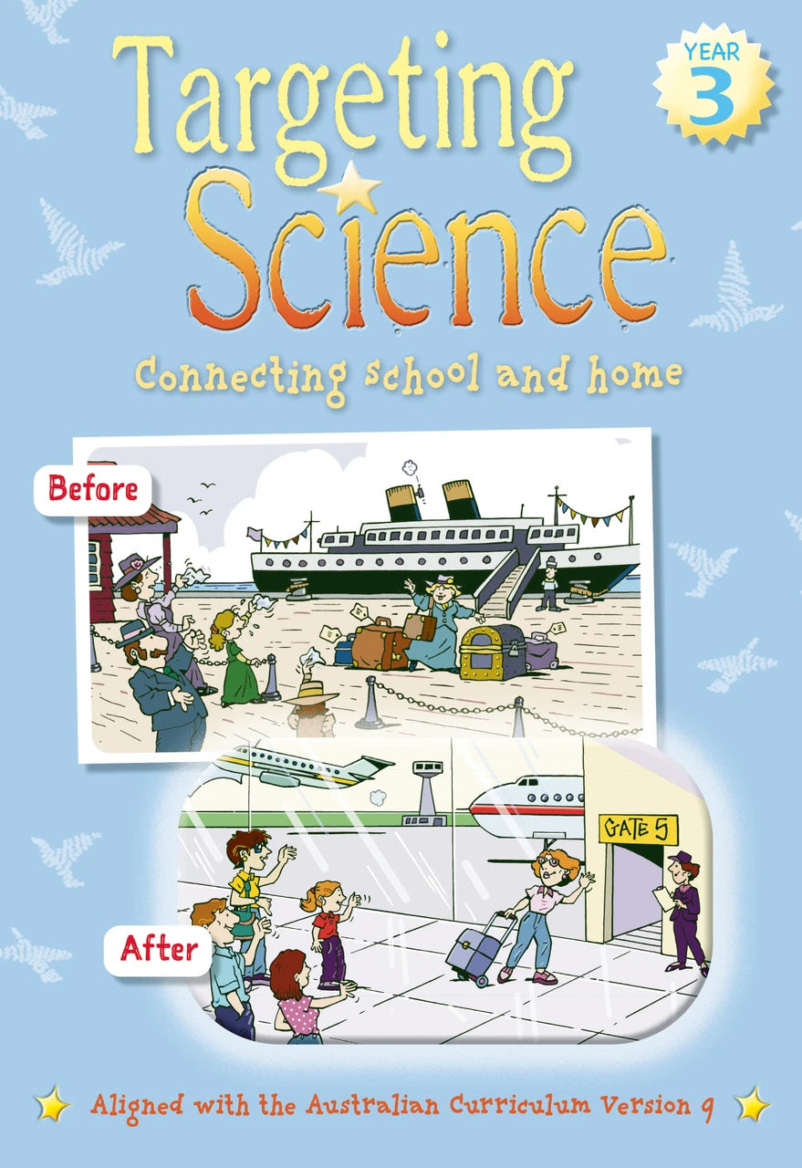 Front cover of the Targeting Science Year 3 science activity book from the Targeting series published by Pascal Press