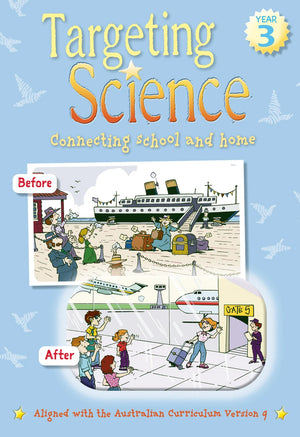 Front cover of the Targeting Science Year 3 science activity book from the Targeting series published by Pascal Press