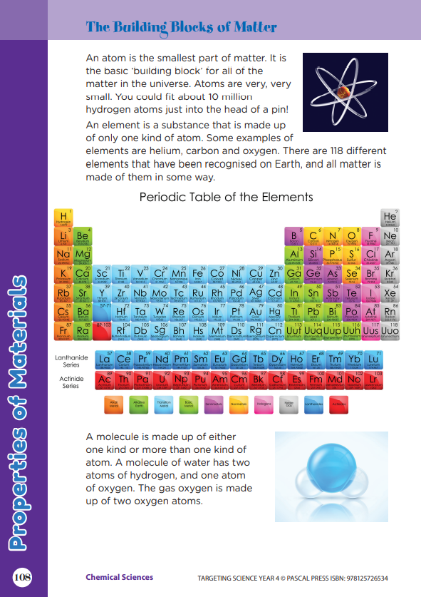 Sample interior activity page from the Targeting Science Year 4 science activity book, from the publisher preview gallery