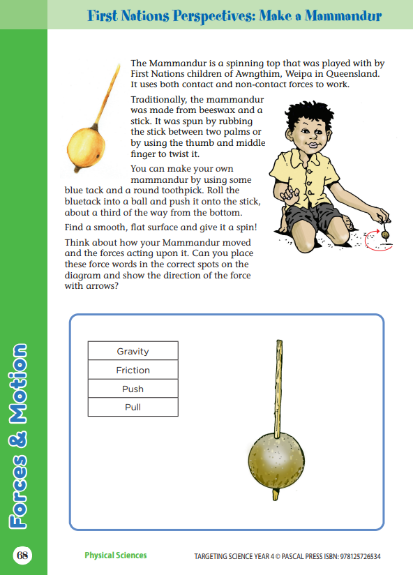 Sample interior activity page from the Targeting Science Year 4 science activity book, from the publisher preview gallery