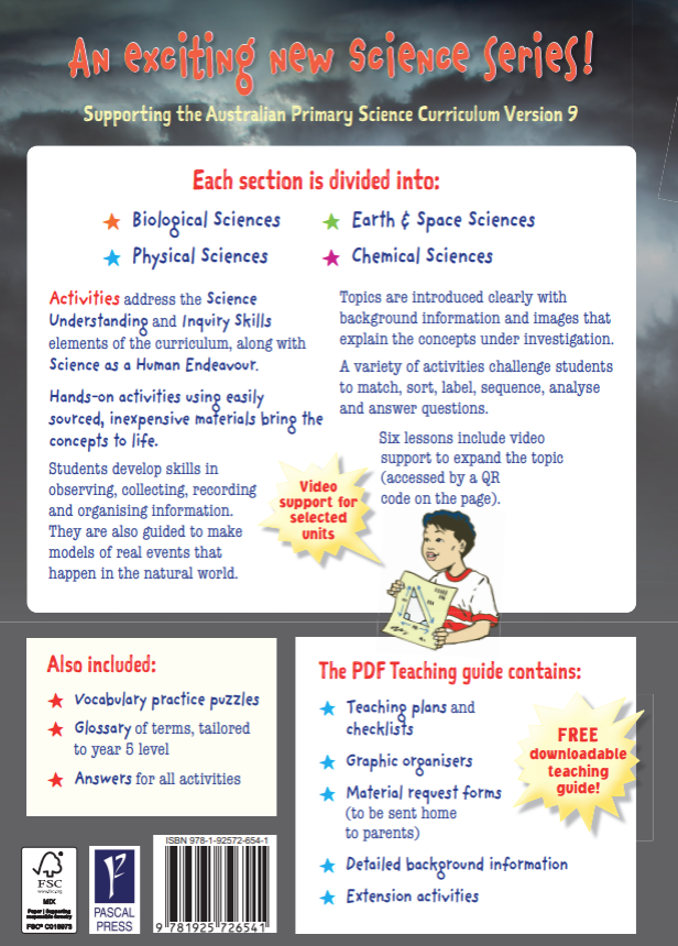 Publisher preview screenshot supplied in the product gallery for the Targeting Science Year 5 science activity book