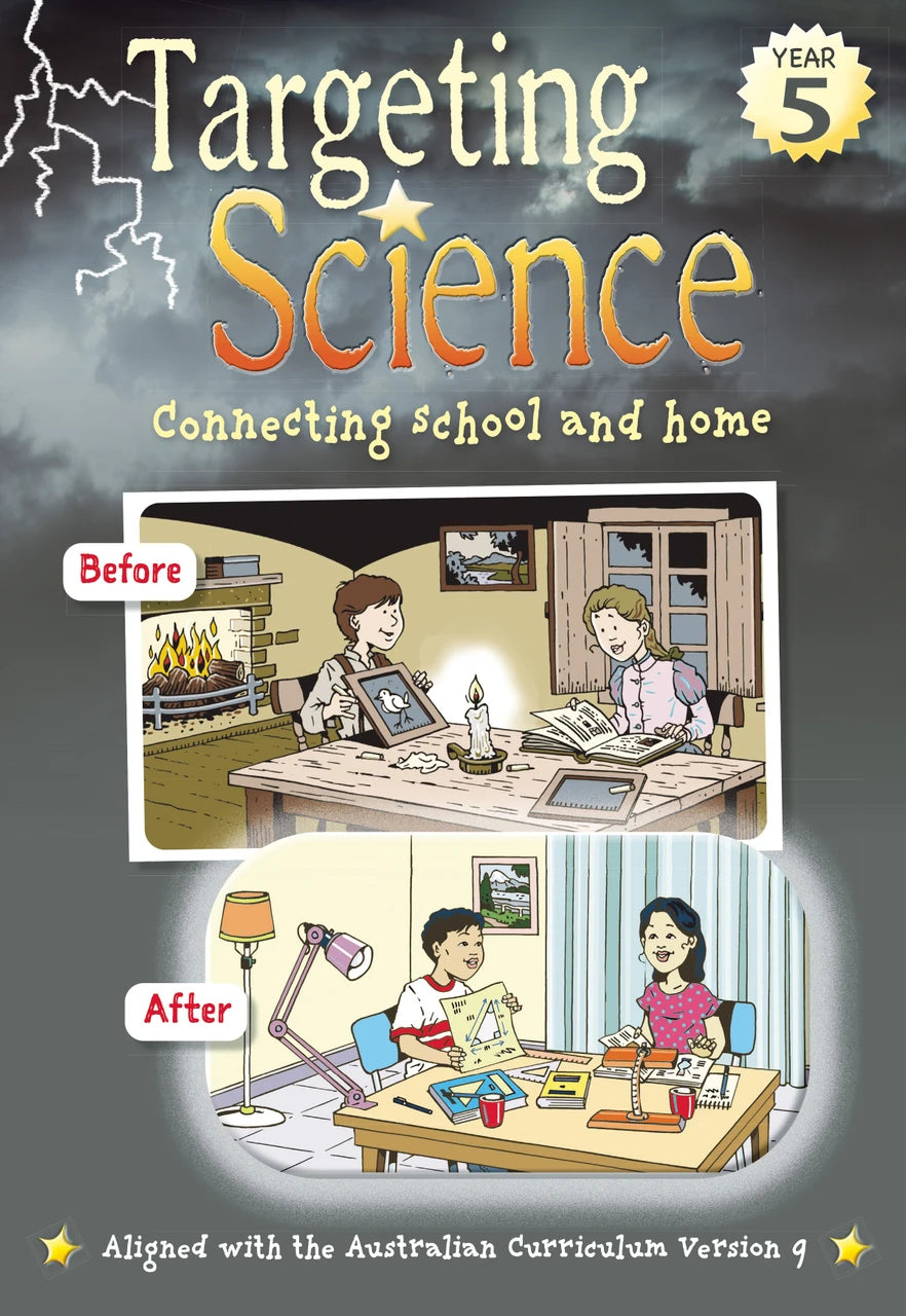 Front cover of the Targeting Science Year 5 science activity book from the Targeting series published by Pascal Press