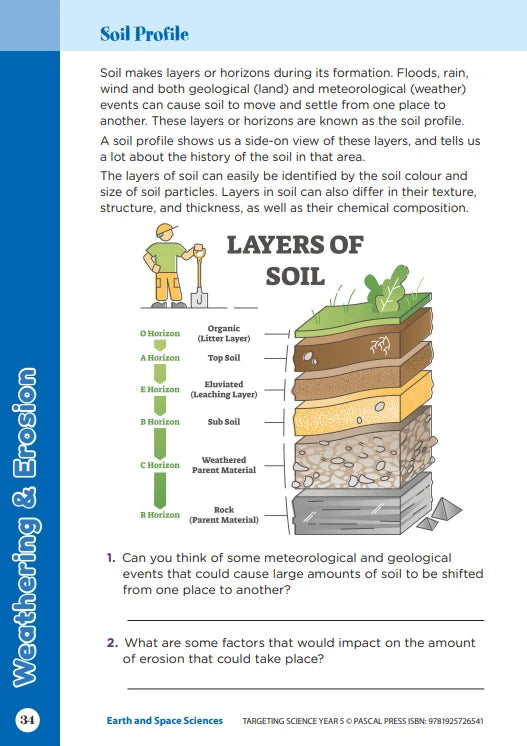 Sample interior activity page from the Targeting Science Year 5 science activity book, from the publisher preview gallery