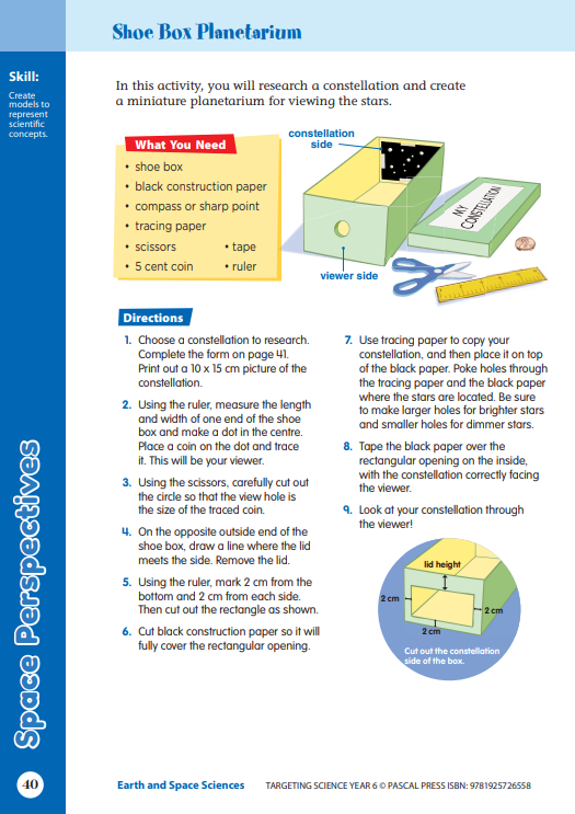 Sample interior page from Targeting Science Year 6 showing student science activities, the tenth image in the publisher gallery