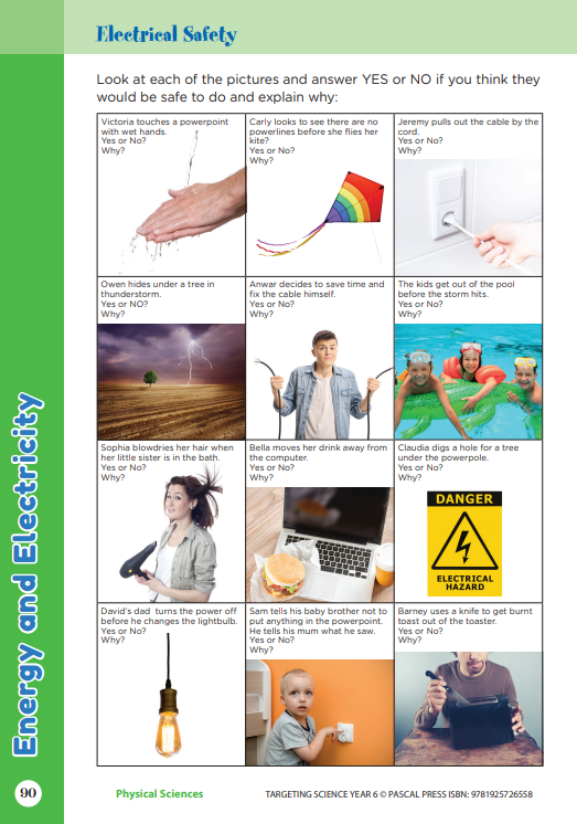 Sample interior page from Targeting Science Year 6 showing student science activities, the sixth image in the publisher gallery