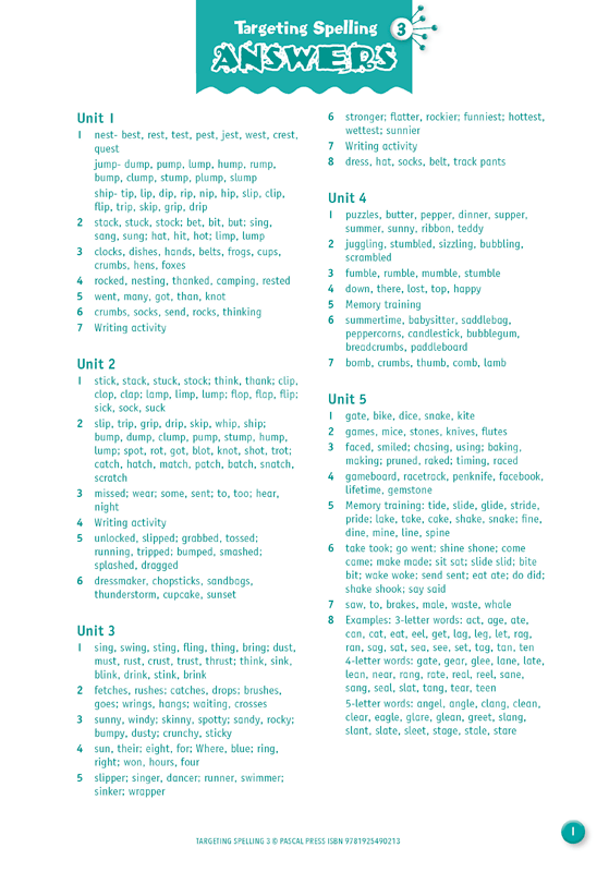 Interior sample page A1 from Targeting Spelling Activity Book 3 showing spelling activities for Year 3 students