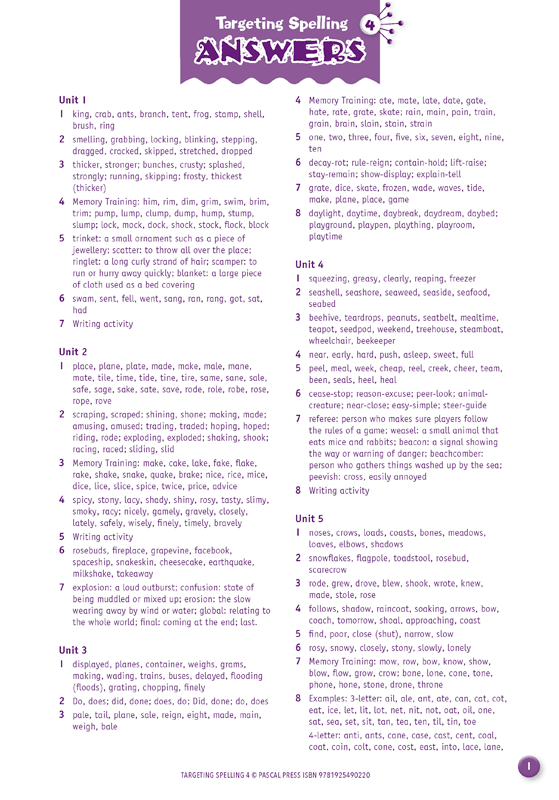 Interior sample page A1 from Targeting Spelling Activity Book 4 showing spelling activities for Year 4 students