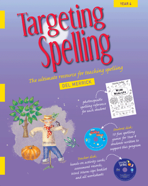 Front cover of Targeting Spelling Teachers Guide Book 4, the Year 4 teacher resource in the Targeting Spelling series