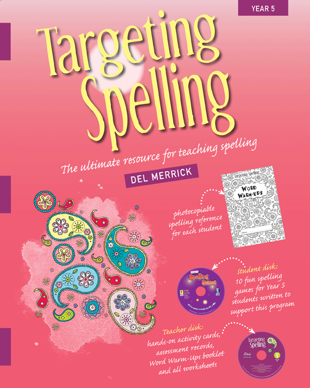 Front cover of Targeting Spelling Teachers Guide Book 5, the Year 5 teacher resource in the Targeting Spelling series
