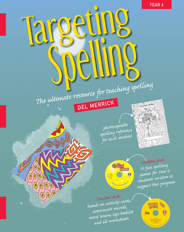 Front cover of Targeting Spelling Teachers Guide Book 6, the Pascal Press teacher resource for the Year 6 spelling program
