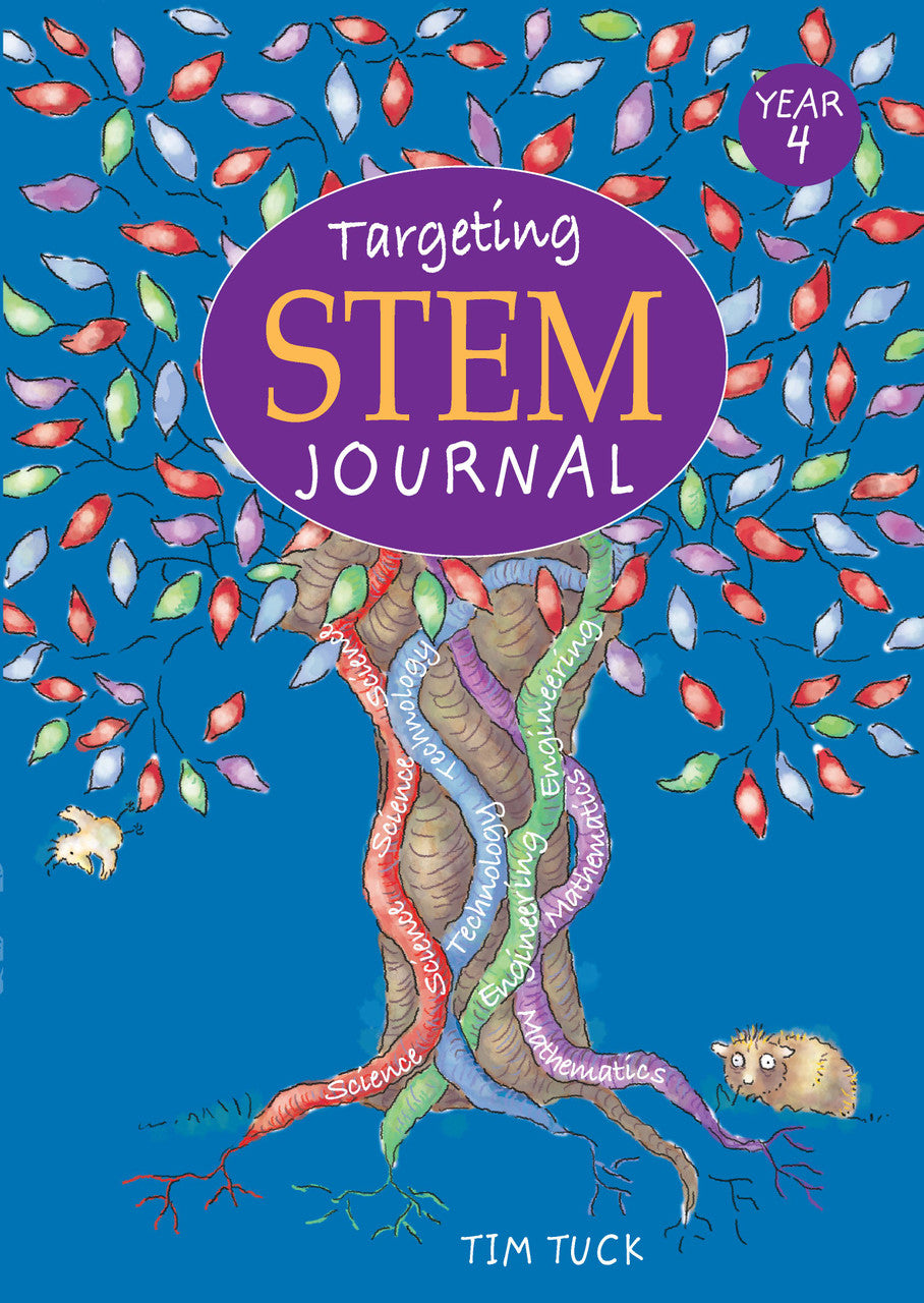 Front cover of Targeting STEM Year 4 by Tim Tuck, a Pascal Press STEM project journal for primary students
