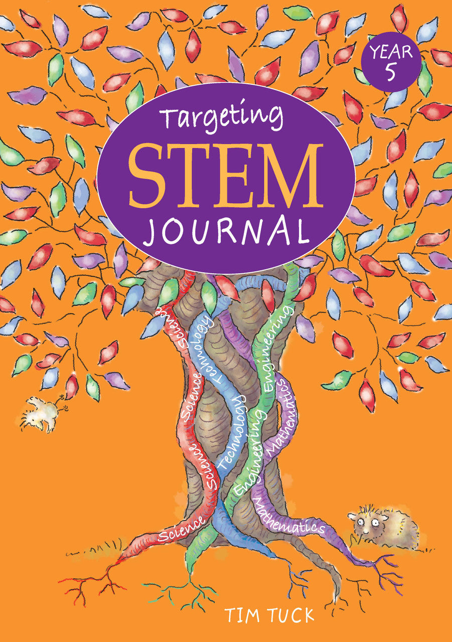 Front cover of Targeting STEM Year 5 by Tim Tuck, a Pascal Press STEM project journal for primary students