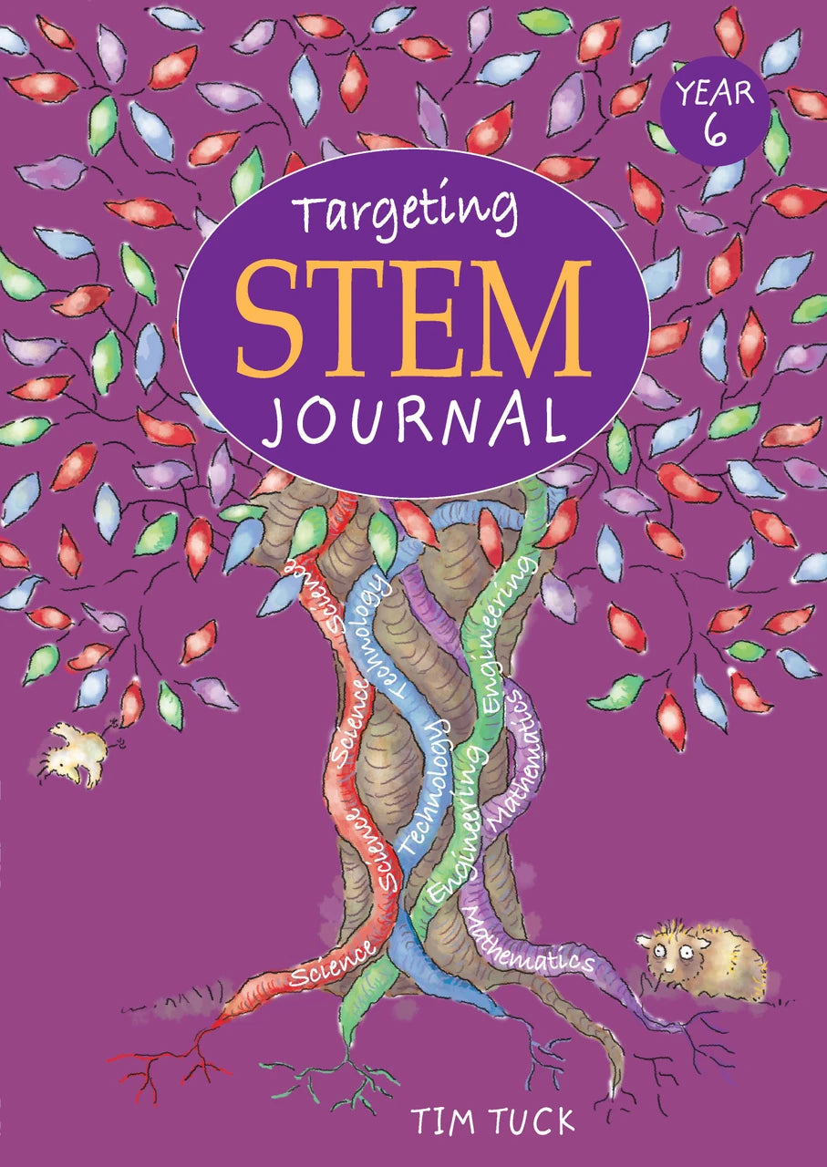 Front cover of Targeting STEM Year 6 by Tim Tuck, a Pascal Press STEM project journal for primary students