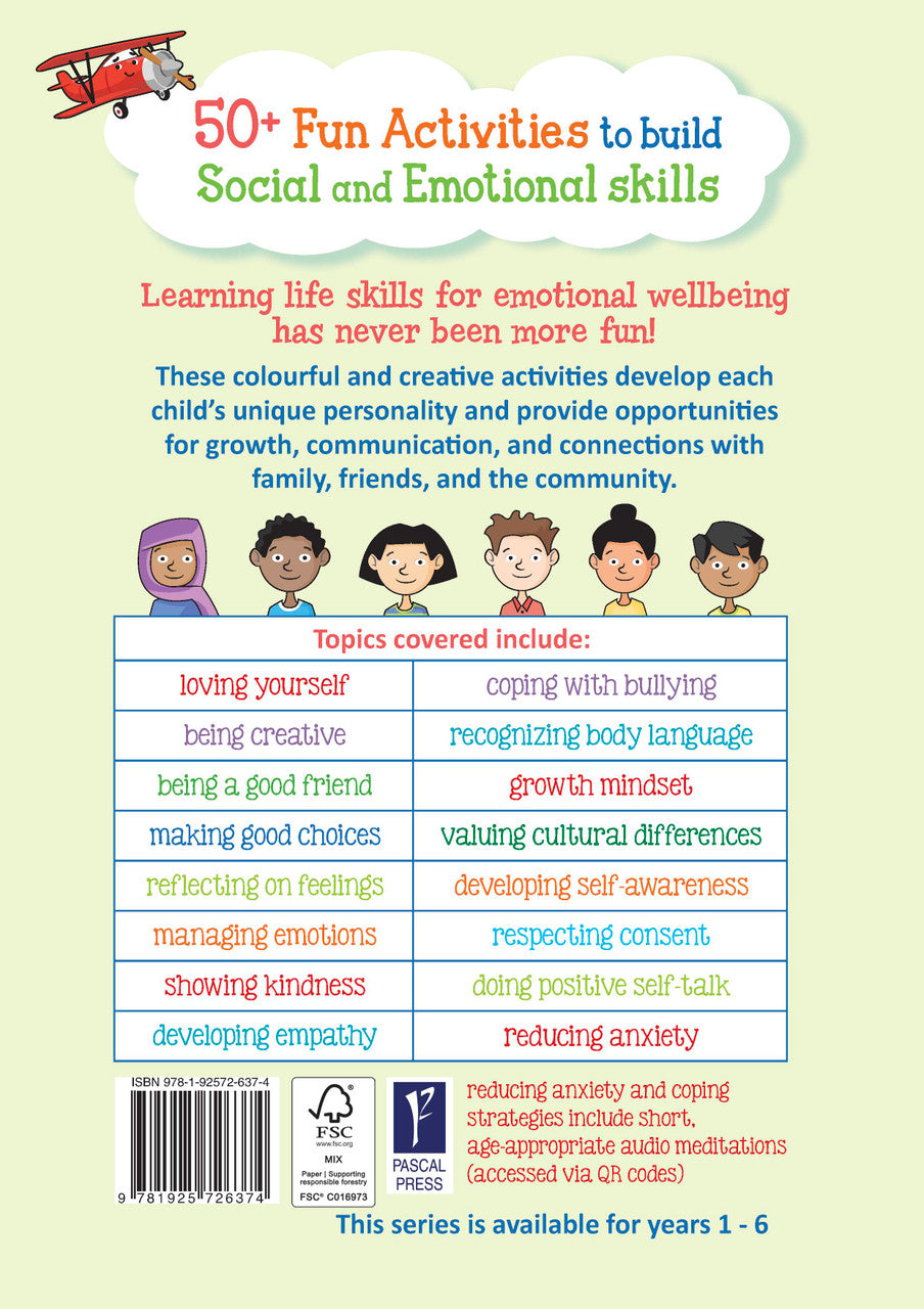 Sample page from Targeting Wellbeing Year 1 showing one of the social and emotional skills activities inside the book