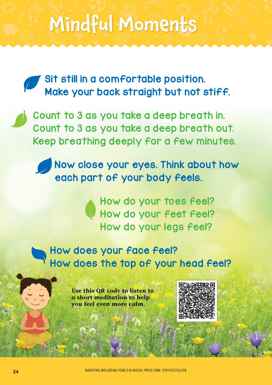 Sample page from Targeting Wellbeing Year 3 showing one of the social and emotional skills activities inside the book