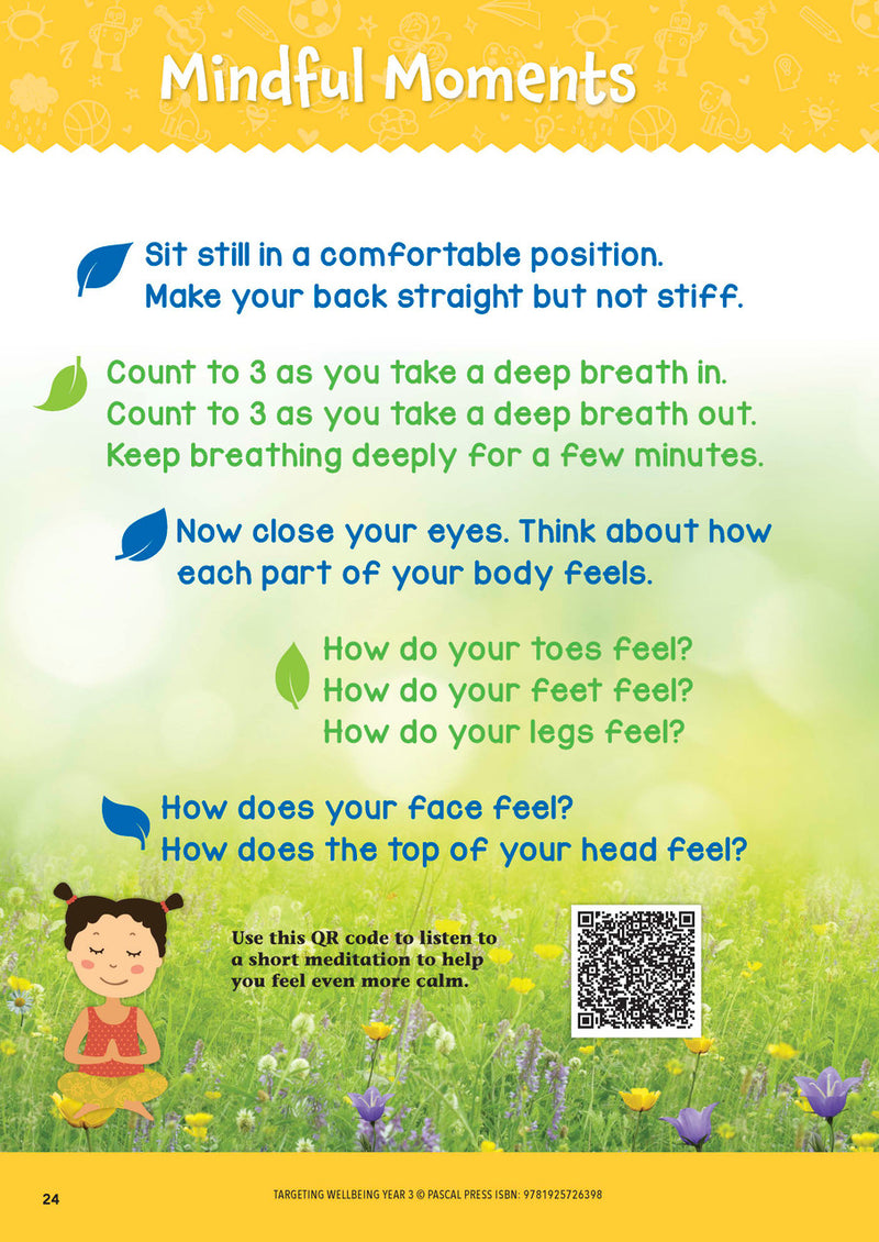 Sample page from Targeting Wellbeing Year 3 showing one of the social and emotional skills activities inside the book