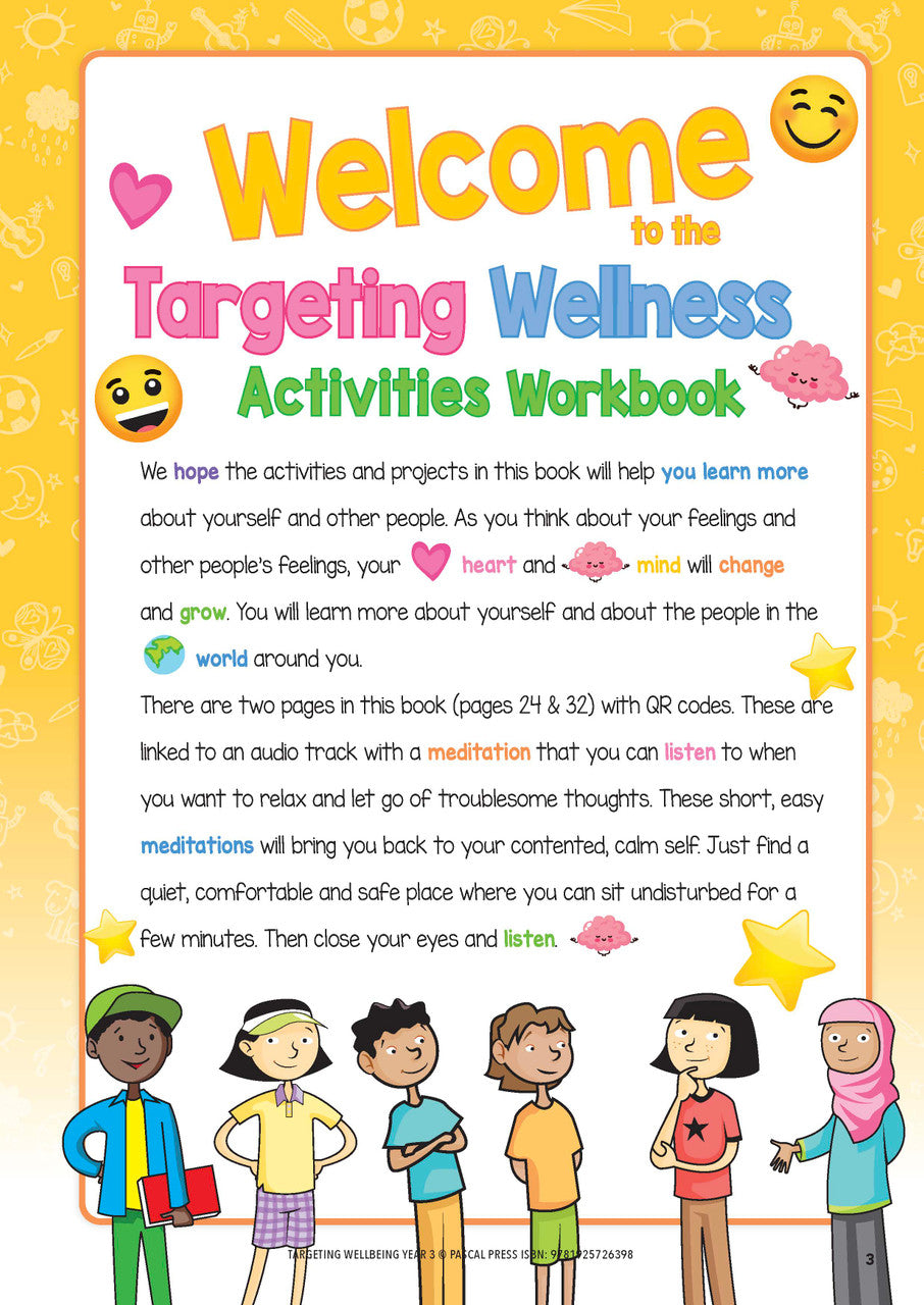 Sample page from Targeting Wellbeing Year 3 showing one of the social and emotional skills activities inside the book