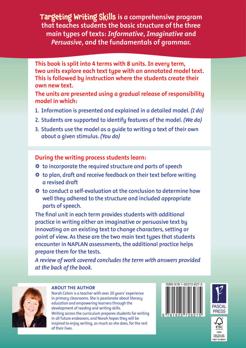 Sample interior page from Targeting Writing Skills Year 4, shown in the publisher's preview gallery