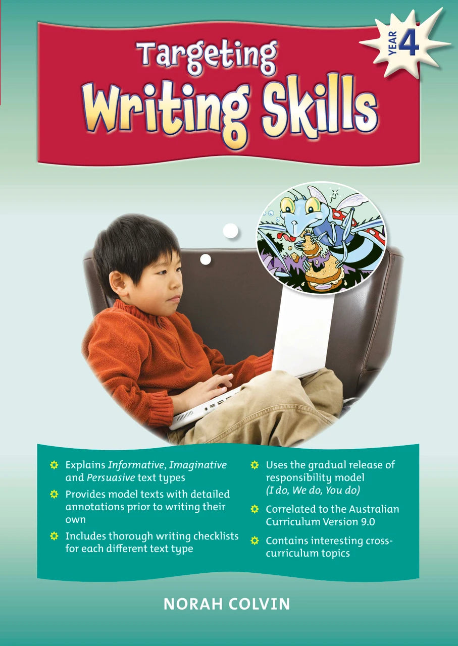 Front cover of Targeting Writing Skills Year 4 by Norah Colvin, published by Pascal Press