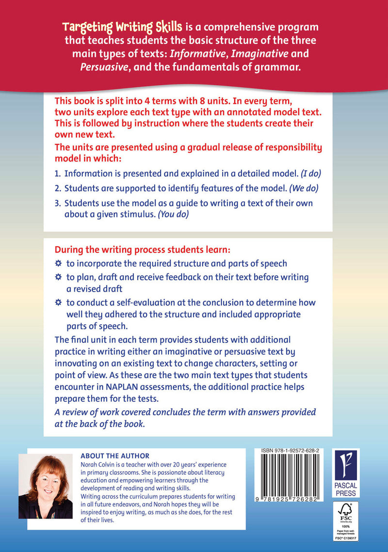 Sample interior page from Targeting Writing Skills Year 5, shown in the publisher's preview gallery