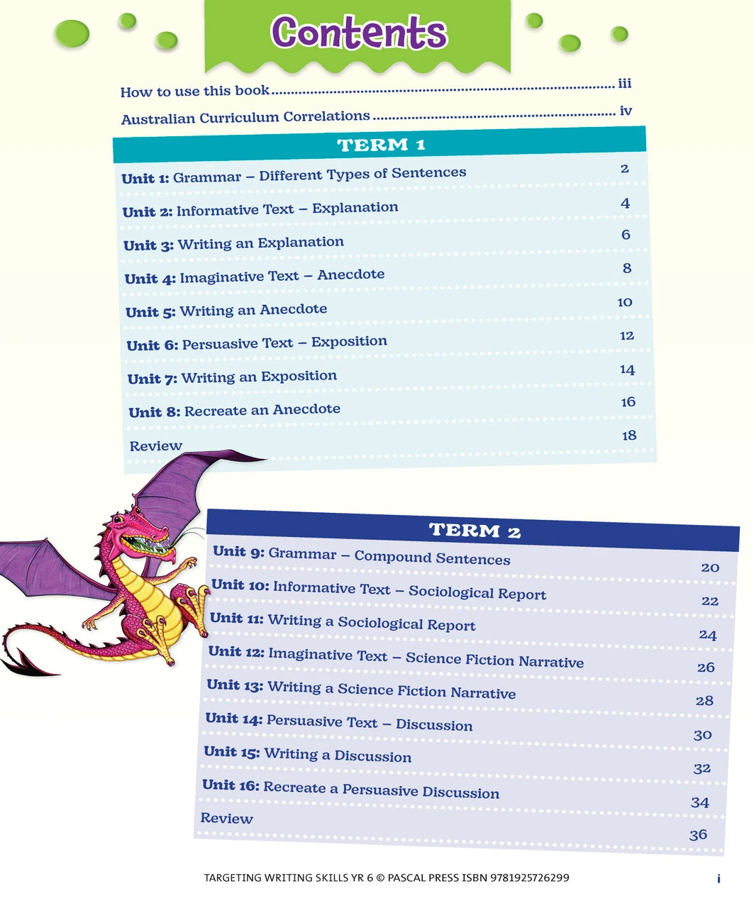 Sample interior page from Targeting Writing Skills Year 6, shown in the publisher's preview gallery