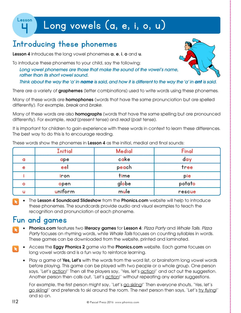 Sample photocopiable worksheet page from The Mega Book of Phonics Worksheets as shown in the publisher gallery