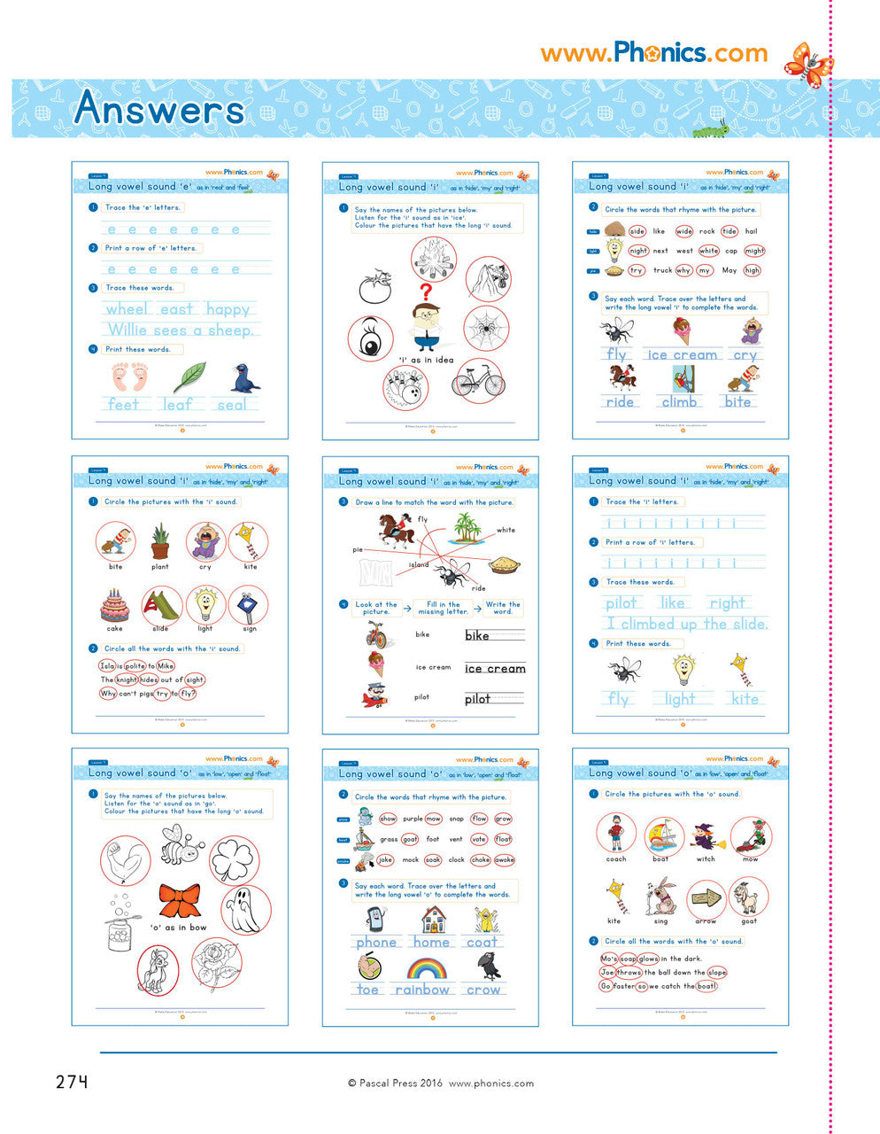 Sample photocopiable worksheet page from The Mega Book of Phonics Worksheets as shown in the publisher gallery