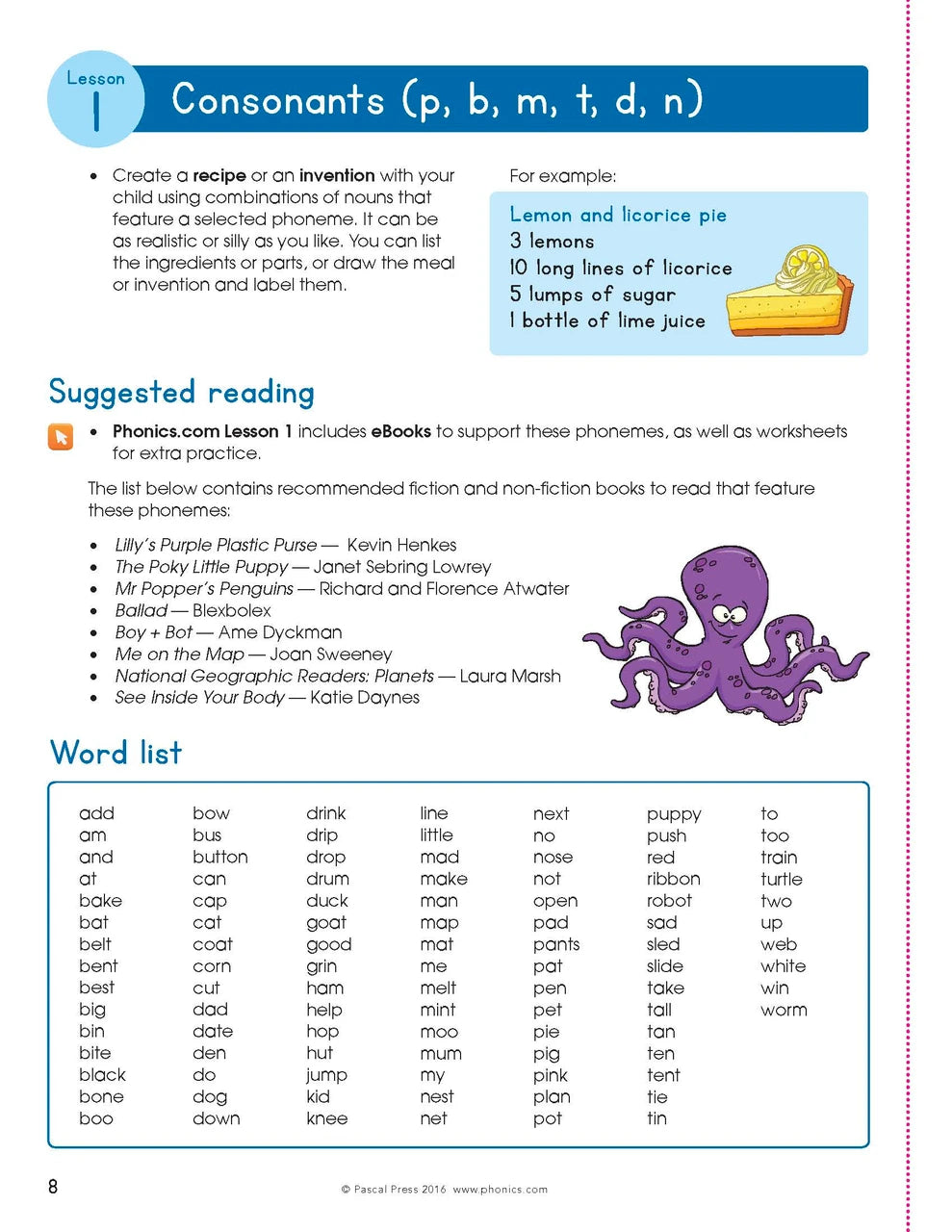 Preview page from The Mega Book of Phonics Worksheets as shown in the Pascal Press publisher gallery