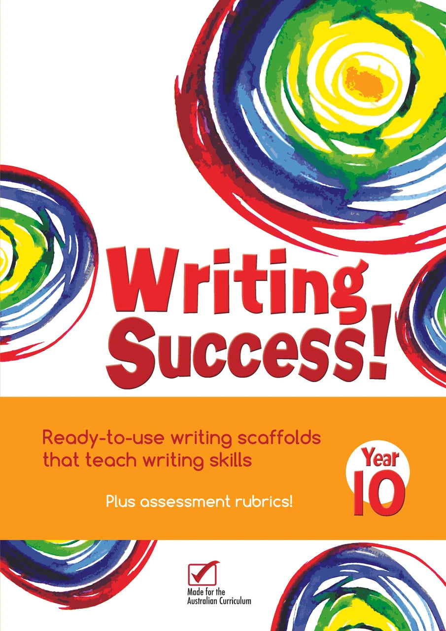 Front cover of the Writing Success Year 10 Workbook from Pascal Press, shown as the main product image