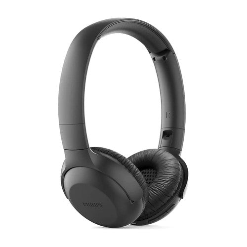 Philips wireless on-ear headphones in black, front view