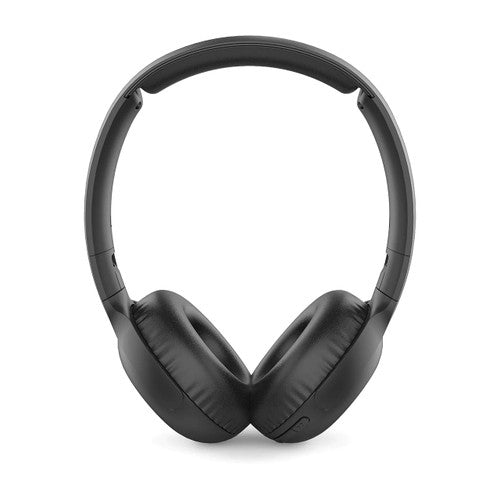 Philips black wireless headphones showing folded flat ear cups