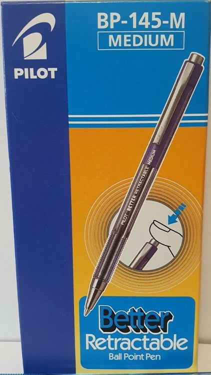 Pilot BP-145 Retractable Ballpoint Pen Medium Blue Box of 12 - image 1