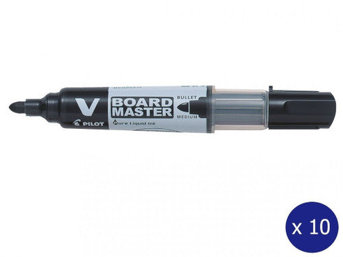 Pilot BegreeN V Board Master Whiteboard Marker Bullet Medium Black Box of 10 - image 1