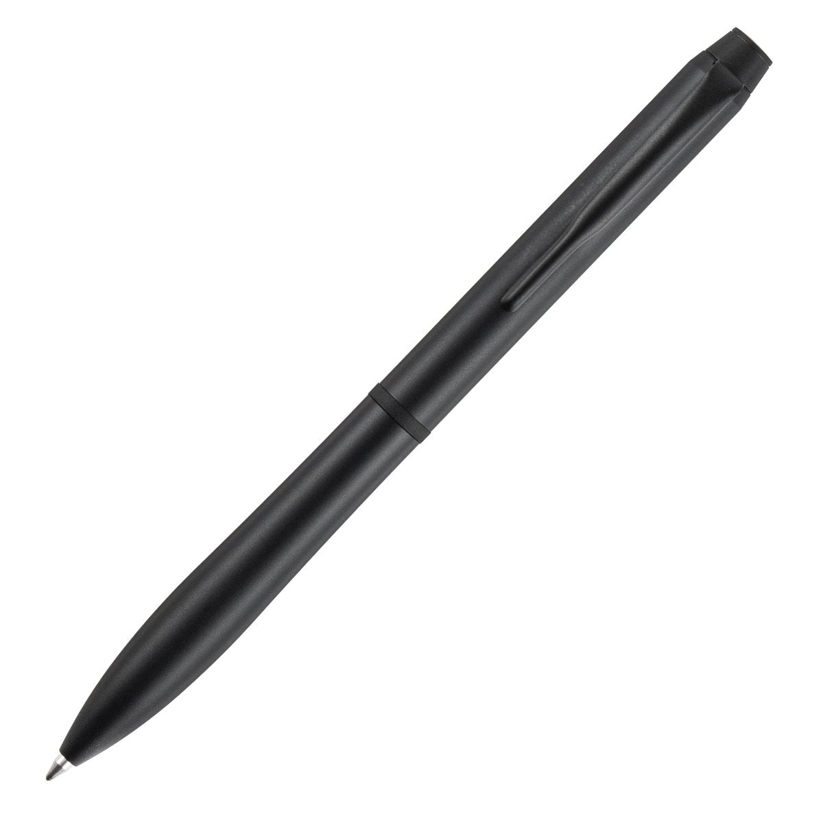 Pilot Eterlink retractable ballpoint pen, black barrel with black trim, a premium metal ballpoint shown at a three-quarter angle on a white background.
