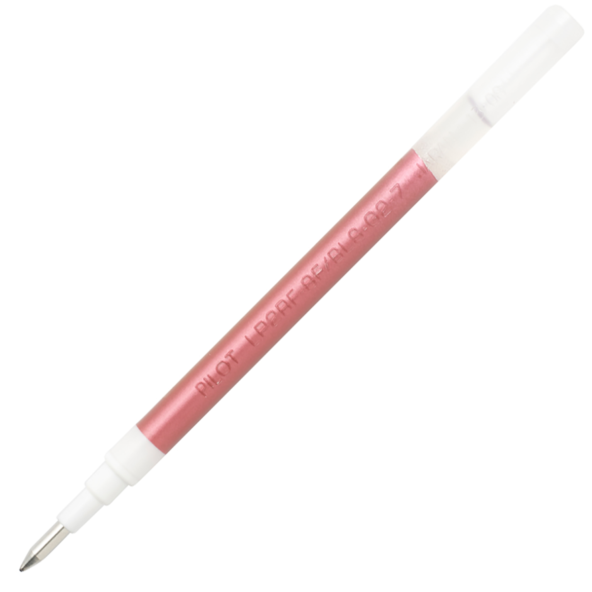 Pilot BLS-G2 gel ink refill, fine 0.7mm, metallic pink, a replacement refill for Pilot G-2 retractable gel pens shown on a white background, box of 12.