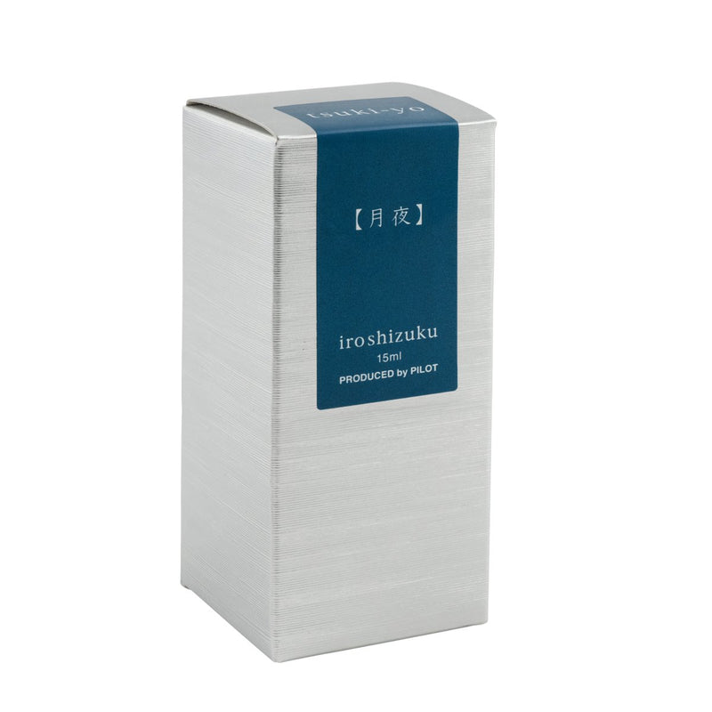 Printed presentation box for Pilot Iroshizuku 15ml Moonlight (Tsuki-yo) fountain pen ink, showing the Iroshizuku branding and colour name.