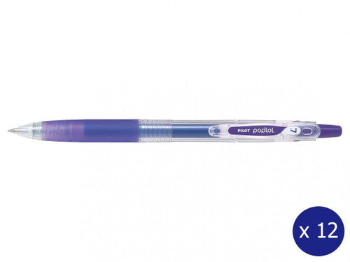 Pilot Poplol Retractable Gel Pen 0.7mm Violet Box of 12 - image 1
