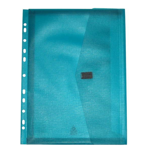 Pop A4 Polywally Binder Wallet with Hook and Loop Blue