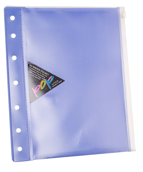 Pop A5 Binder Wallet with Side Zip Purple Pack 10