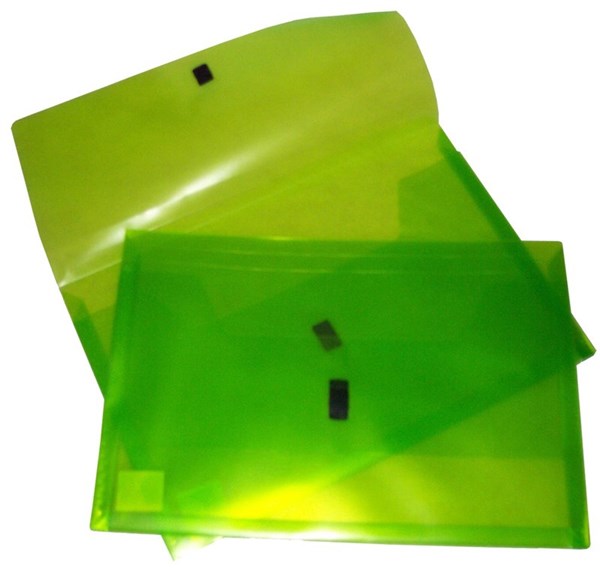 Pop Foolscap Polywally Wallet, Lime. Document Wallet from Pop, shown on a plain white background.