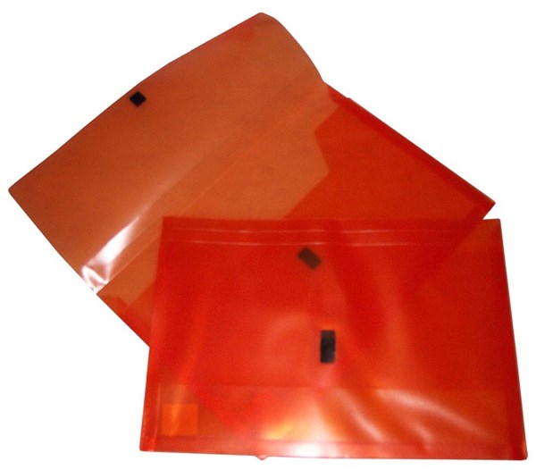 Pop Foolscap Polywally Wallet, Orange. Document Wallet from Pop, shown on a plain white background.