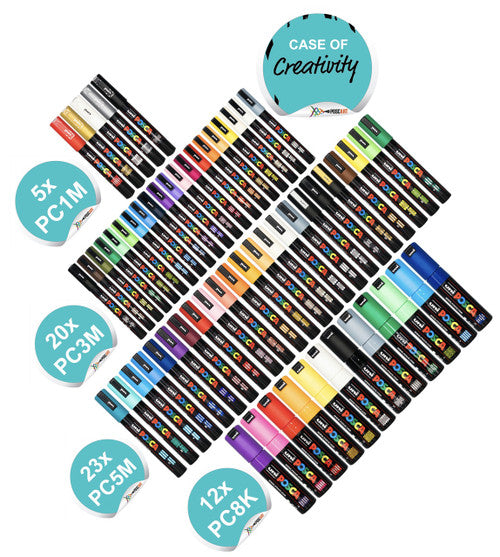 Posca Storage Case Large Kit with 60 Assorted Markers