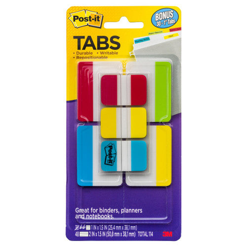 Post-it Durable Tabs 686-VAD2 aqua yellow lime red 25 x 50mm value pack with bonus 30 tabs writeable repositionable tabs for binder and folder organisation