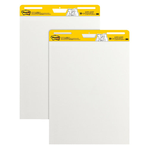 Post-it Easel Pads White 559 635 x 762mm 30 bleed-resistant super-sticky sheets pack of 2 with carry handle and universal dual easel slots for workshops and meetings